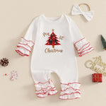My First Christmas Baby Girl Outfit Santa Long Sleeve Romper Jumpsuit Onesie Christmas Newborn Girl Outfits Clothes