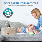 Maliton Baby Diaper Caddy Organizer for Changing Table, Nursery Storage Bin Basket with Handle, Felt Diaper Organizer Suitable for Indoor Outdoor (Khaki)