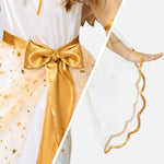 Spooktacular Creations Halloween Angel Costume for Girls, Golden White Angel Dress for Kids for Halloween Role Play Themed Party (Medium, 8-10 yrs)