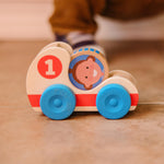 Melissa & Doug GO Tots Wooden Race Cars (2 Cars, 2 Disks) Stacking Toys For Infants, Hand Push Vehicles, Wooden Car Toys For Toddlers Ages 1+ - FSC-Certified