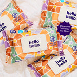 Hello Bello Premium Wipes, Designed for Sensitive Skin with Chamomile & Aloe Extracts, Flower Pop (9 Resealable Packets = 540 Total Wipes)