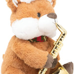Cuddle Barn - Merry Saxmas Sterling | Animated Christmas Reindeer Stuffed Animal Plush Toy, Sways, Lights Up, and Plays Saxophone to Have Yourself a Merry Little Christmas, 12 inches