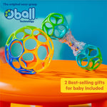 Bright Starts Easy-Grasp Oball Bundle Gift Set - Grasp The Day, Ball and Rattle Toys 2-Pack, BPA Free, Unisex, Newborn+