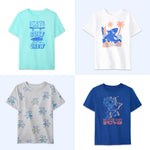 Garanimals Baby & Toddler Boy Surf Tees - Short Sleeve Tees - Kid's Casual Crew Neck - Size 6-9 Months - Blue, Light Grey, White, Navy Blue - 4 Pack