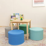 ECR4Kids SoftZone Foam Ottoman Set, Round, Flexible Seating, Contemporary, 4-Piece