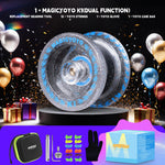 MAGICYOYO Tug Return Responsive Yoyo K1 , Hubstacks Yo-yo for Kids Beginners Dual Purpose YoYo with Unresponsive Bearing, Storage Bag + 12 Strings +Yo-Yo Glove +2 Yo yo Hubstacks (Glitter Clear)