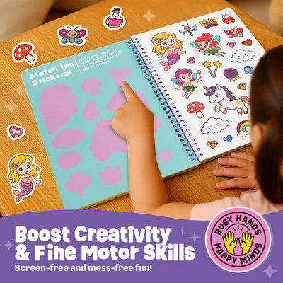 Unicorn Sticker Book - 50 Reusable Stickers for Girls - Unicorn Toys for Ages 3-5, No Mess Travel Activities, Girls Easter Basket Stuffers & Gift Ideas - Reusable Sticker Books for Toddlers 1-3 2-4