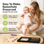 Baby Hand and Footprint Kit, Quick Dry Clay - Newborn Keepsake Feet and Handprint Kit, Nursery Picture Frame, Personalized New Mom Gifts for Baby Showers & Registry, First Mother's Day (Onyx Black)
