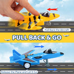 JOYIN 16 Pcs Pull Back Airplane Toys, Boys Plane Playset, Aircraft Incl Helicopter, Fighter, Bomber, Gifts for Toddler Kids 3+ Years Old, Treasure Box Toys for Classroom