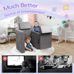 IdeaKey Modular Kids Play Couch, Toddlers Couch Building Set, Children Convertible Play Fort, Kids Sofa for Playroom and Bedroom, Rectangular Armrests