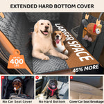 PROZAR Dog Car Seat Cover for Back Seat, Hard Bottom Back Seat Extender for Dogs - Supports 400lbs, Back Seat Pet Cover, Dog Hammock for Car SUV and Trucks