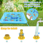 Growsland Splash Pad for Toddlers, Outdoor Sprinkler for Kids, 67" Summer Water Toys Inflatable Wading Baby Pool Fun Gifts for 3 4 5 6 7 8 9 Years Old Boy Girl Backyard Garden Lawn Outdoor Games