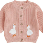 Toddler Baby Girl Cardigan Christmas Knit Sweater Long Sleeve Button Down Knitwear Kids Fall Winter Coat