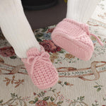 DovFanny Baby Booties Newborn Baby First Shoes Cozy Warm Knit Soft Booties for Toddler Infant Boy Girl (Light Pink, Infant, 0 Months, Age Range, US Footwear Size System, 3 Months, Medium)