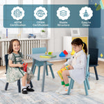 Costzon Kids Table and Chairs, 5 Pieces Desk Set with Toys Bricks for Playing, Dinning, Drawing, Toddler Table and Chair Set for 3-7 Years Old Boys Girls