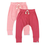 HonestBaby Multipack Honest Pants Joggers Pull on 100% Organic Cotton for Infant Baby and Toddler, Boys, Girls, Unisex, Pink Ombre, 24 Months