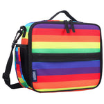Wildkin Kids ECO rPET Insulated Lunch Box – Keeps Food Hot or Cold, Easy-Clean Lining, Mesh Pockets & BPA-Free – Boys & Girls, Ideal for School, Travel & Daycare – Rainbow Stripe