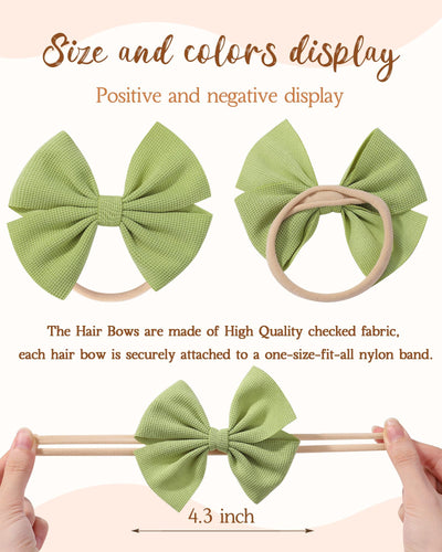 doboi 20PCS Baby Girls Headbands Hair Bows Nylon Hairbands Hair Accessories for Newborn Infant Toddlers Little Girls