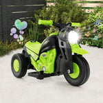 Costzon Kids Motorcycle, 6V Battery Powered Ride on Motorcycle with Bubble Maker, Music, LED Headlight, Forward & Backward, 3 Wheels Electric Motorcycle for Kids, Gift for Boys & Girls (Green)