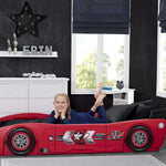Delta Children Grand Prix Race Car Toddler-to-Twin Bed, Red