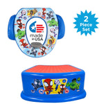 Spidey and His Amazing Friends Team Up 2 Piece Essential Potty Training Set - Soft Potty Seat, Step Stool