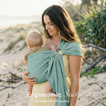Shiaon Baby Ring Sling Wrap, Lightweight Baby Carrier Sling Toddler Sling, Cotton Baby Wraps Carrier (7-35 lbs) for Infants and Toddlers, Baby Shower Gifts, Green