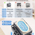 Saryocy Baby Changing Table with Storage, Versatile Folding Changing Table, Baby Changing Station, Removable Wheels, 4 Adjustable Height, Waterproof, Mobile Nursery for Infant and Newborn