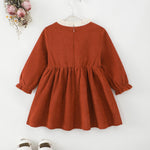 Kucnuzki Little Girls Cute Clothes Dresses Casual Long Sleeve Dresses Toddler Outfit Fall Winter Baby Girl Clothes 18-24 Months