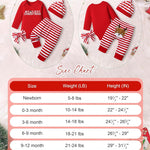 Von kilizo Baby Girl Christmas Outfit Baby Girl Long Sleeve Rompers Striped Pant Sets My First Christmas Baby Girl Outfit