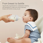 BuubiBottle Max Slow Flow Bottle for Newborn Babies by Quark - with Anti-Colic RealFeel Nipple to Simulate Breastfeeding - BPA-Free, PVC-Free, Toxin-Free - 8 Oz Bottle with Lid, 2 Pack - Gray