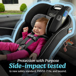 Graco Slimfit 3 in 1 Convertible Car Seat | Slim & Comfy Design Saves Space in Your Back Seat, Darcie