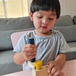 PlanToys® Wooden Handy Carpenter Set for Montessori Inspired Practical Life Play | Fine Motor, Construction and Imaginative Skill Building | Eco Friendly Tool Set for Creative Hands On Learning