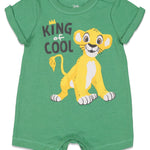 Disney Lion King Simba Newborn Baby Boys Romper and Bucket Sun Hat Green 3-6 Months