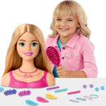 Barbie Doll Styling Head, Blond Hair with 20 Colorful Accessories, Doll Head for Hair Styling