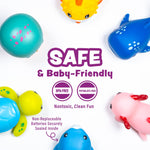 Tub Works® Under the Sea™ Light Up Bath Toys, 6 Pack | Water-Activated Light Up Toys Flash & Change Color | Easy-Grip Baby & Toddler Bath Toys | Sensory Bathtub Toys with Bath Lights for Kids Bath