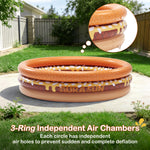 Inflatable Baby Pool Small Kiddie Swimming Pool, 3 Rings Round Pad Pool for Kids & Toddler, Portable Beach Backyard Kiddie Pool, Indoor & Outdoor Water Game Toys for Girl/Boy (Brown)