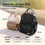 KeaBabies Diaper Bag Backpack - Multifunctional Travel Diaper Back Packs, Maternity Baby Changing Bags, Compact 18L Capacity, PU Leather, Waterproof, Unisex, Nappy Changing Pad (Trendy Black)
