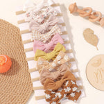 doboi 10PCS Baby Girls Headbands Hair Bows Nylon Linen Hairbands Handmade Hair Accessories for Newborn Infant Toddlers Little Girl and Kids 3.5Inches