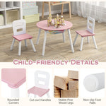 Costzon Kids Table and Chair Set, Wood Activity Table w/Center Mesh Storage, Children Furniture Gift for Boys & Girls, Ideal for Arts, Crafts, Snack Time, Homework, Toddler Table and Chair Set (Pink)