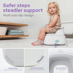 lalalark 3-in-1 Toddler Potty Training Toilet, Baby Potty Training Seat & Step Stool with Seamless TPE Seat, Extended Splash Guard, Easy-Clean Non-Absorbent Potty Chair Toilet Trainer for Home Travels