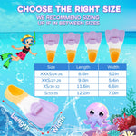 Kids Swim Fins, Swimming Training Fins Short Youth Flippers Lap Swimming Pool Snorkeling for Girls Boys Beginner