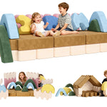 CoziBB 22Pcs Modular Kids Play Couch, Toddler Couch with Convertible and Multifunctional Foam for Inspiring Child Creativity, Kids Couch for Playroom Bedroom - Junlge Theme