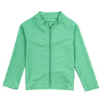 SwimZip UPF 50+ Long Sleeve Rash Guard for Boys and Girls - Baby, Toddler, Kids Light Jade