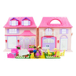Boley American Doll House - 21 Pc Kids & Toddler Toy House Playset with Furniture, Dolls, Lights & Sounds, Foldable Portable Dollhouse for Girls & Boys