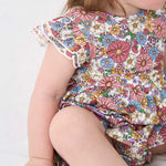 pureborn Baby Girls Viscose from Bamboo Bodysuit Dress Ruffle Sleeve Romper Twirl Skirt Playwear Dresses Corlorful Daisy 9-12M