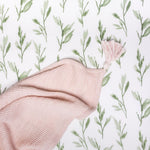 Crane Baby 100% Cotton Sateen Crib Sheet, Fitted for Cribs and Toddler Beds, Baby Crib Sheets, Baby Bedding for Boys and Girls, Green Leaf