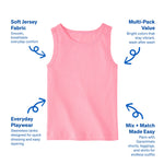 Garanimals Baby & Toddler Girl Solid Tank Tees - Kid's Sleeveless Tank Top - Size 6-9 Months - Pink, Orange, Blue, White - 5 Pack