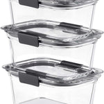 Rubbermaid Brilliance Glass Food Storage Containers, Assorted Sizes, Set of 9, BPA-Free, Leak-Proof, Clear