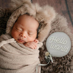 Unique Baby Monthly Milestone Photo Props - Balloon Shaped Fleece Signs with Tassels Pom-Pom | Pastel Nursery Decor & Birth Announcement | Newborn Keepsake Gift Set (Sand Beige)