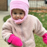 N'Ice Caps Baby Toddler Mittens Kids 2 Pairs Fleece Gloves Winter Warm Sherpa Lined Pack (Black/Navy Pack - Infant No Thumbs, 6-18 Months)